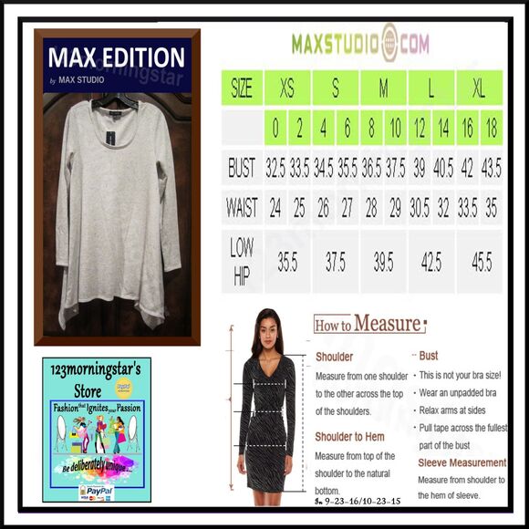 MAX EDITION By MAXSTUDIO NEW Asymmetrical Speckled Ivory Tunic Knit Dress M - Picture 11 of 11